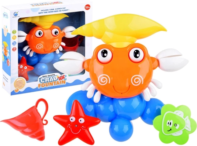 Bath water toy – crab with fountain and suction cups