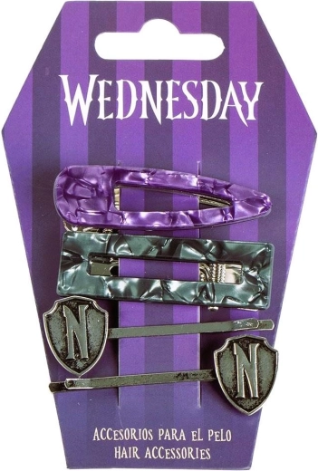 Комплект фиби и щипки за коса Wednesday - 1 брой