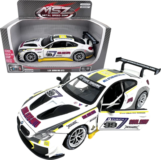 Metal model of racing car 1:24 BMW M6 GT3 white