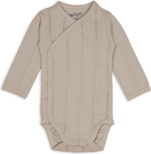 Lodger baby bodysuit with long sleeves pointelle shell size 62