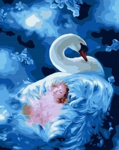 Norimpex Swan Bride Paint by Numbers 40 × 50 cm