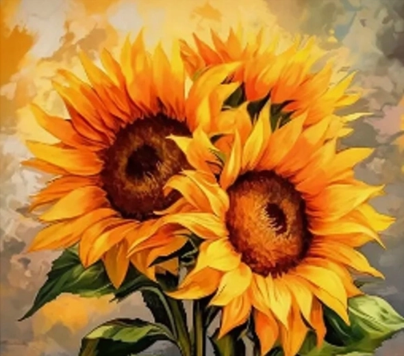 Norimpex Paint by Numbers Three Sunflowers 40 × 50 cm