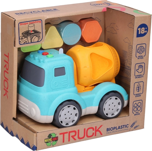 Shape-Sorting Cement Mixer with Light and Sound Effects 15 cm - 1 piece