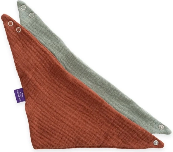 Träumeland bandana bib terracotta and sage green - 2 pcs