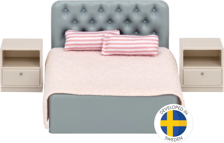 Основен комплект мебели за спалня за къща за кукли Lundby