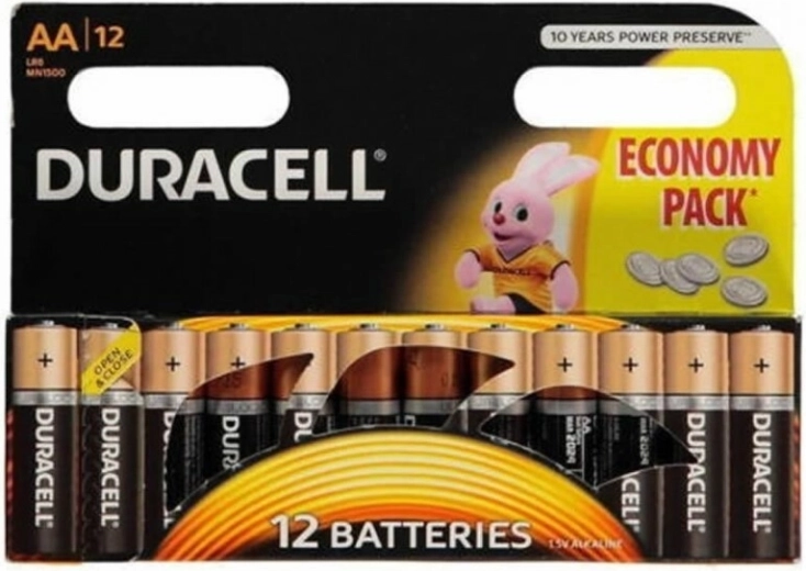 Алкални батерии AA DURACELL MN1500, опаковка 12 бр.