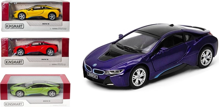 BMW i8 die-cast model 1:36 with pull-back drive