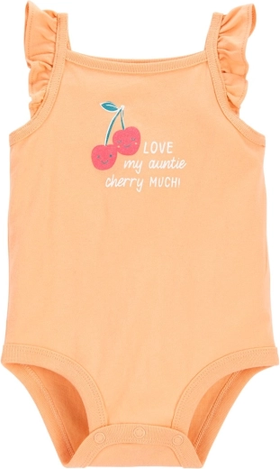 CARTER'S Orange Cherry spaghetti strap bodysuit for girls - 1 piece – 3m