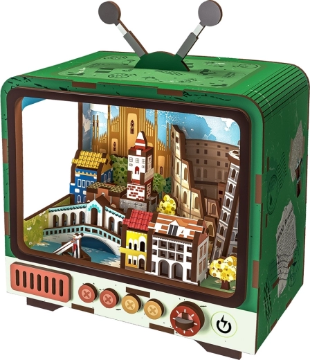 2Kids Toys 3D Wooden Puzzle Retro TV Venice
