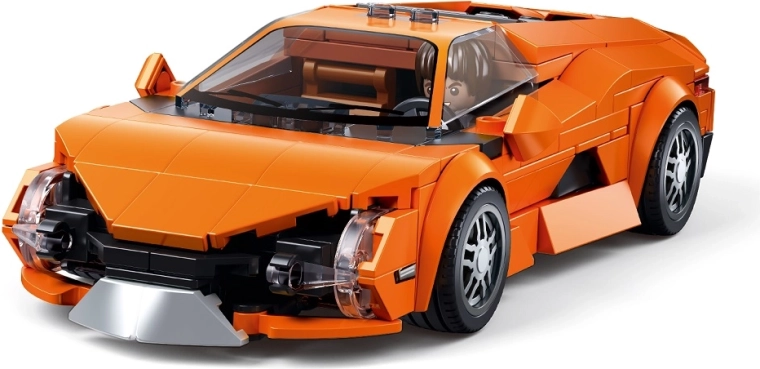 Sluban ModelBricks оранжев спортен автомобил в мащаб 1:32