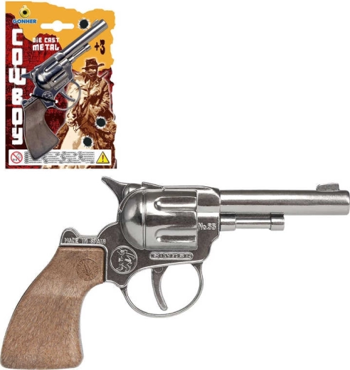 Cowboy revolver for 12 shots, silver, small