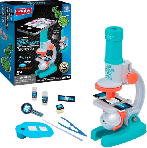 Children's Optical Microscope with Accessories and 100/200/450× Magnification