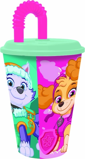 Пластмасова чаша със сламка PAW Patrol 430 мл