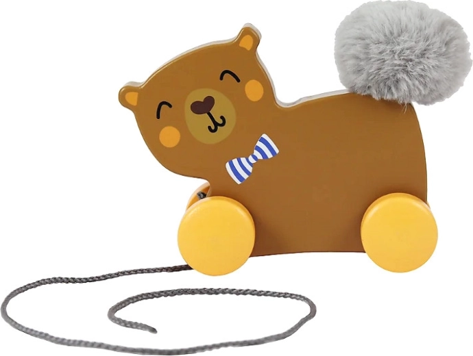 Дървена играчка за дърпане Мече