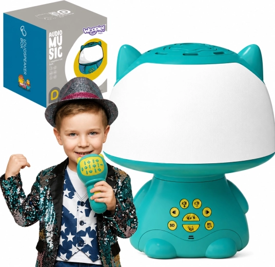 Woopie multifunctional RGB lamp with Bluetooth speaker, karaoke and voice changer – turquoise