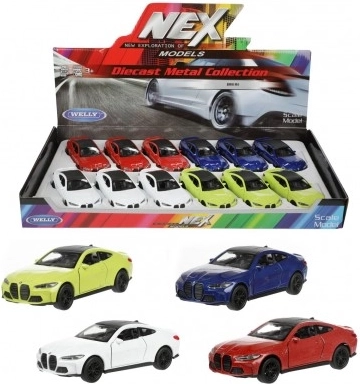Метален модел на кола Welly BMW M4 12 см със задно издърпване