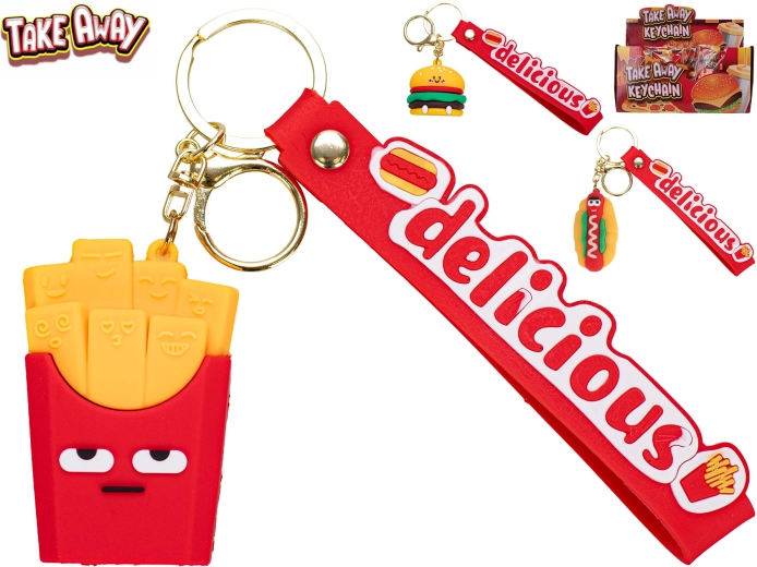Fast food take-away keychain charm (4–7 cm)