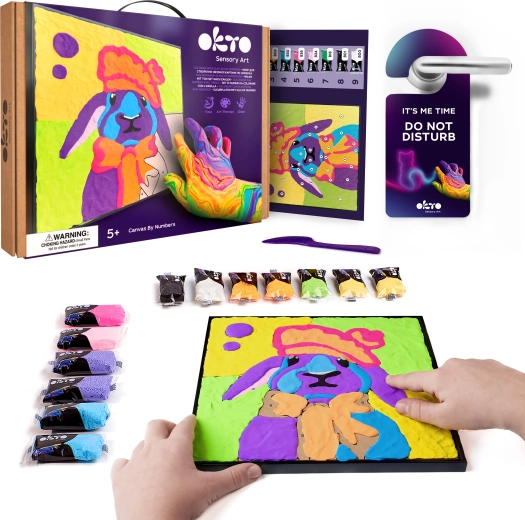 OKTO Зайче – творчески комплект за рисуване върху платно 30×30 см