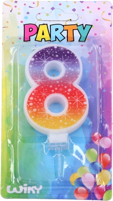 Парти свещ цифра 8 Звезди