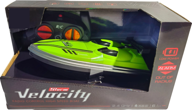 R/C бърза лодка Velocity Storm 1:16 2,4 GHz лайм зелена