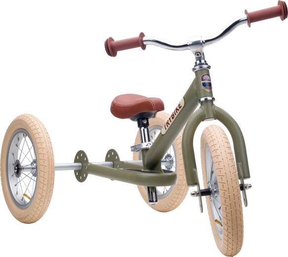 Детско балансиращо колело Trybike 2в1 (триколка/баланс байк) матово зелено