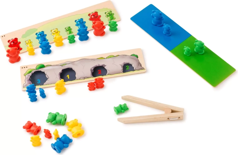Toys for Life sorting bears by color and size