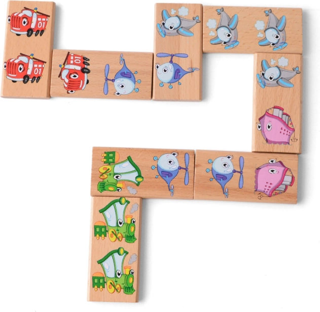 Lucy & Leo дървено домино XXL - превозни средства