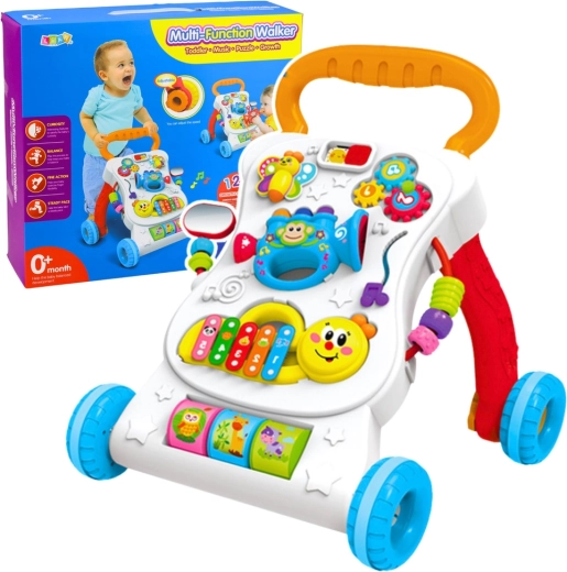 Interactive educational 3-in-1 walker with music panel