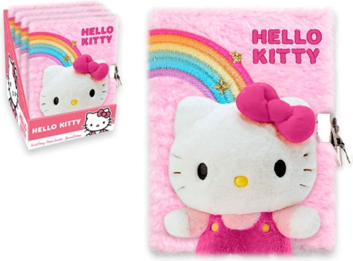 Plush HELLO KITTY A5 Diary with Zipper
