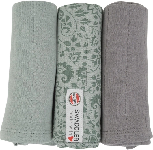 Lodger swaddler flower tribe 70 × 70 cm silt green (set of 3 pcs)