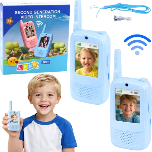 Kids' walkie-talkies with video calls and camera – blue