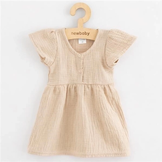 Детска муселинова рокля New Baby бежова 80 (9–12 м)