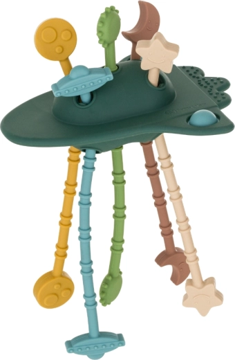 Силиконова сензорна играчка Petite&Mars Crazy Rocket Misty Green 10м+