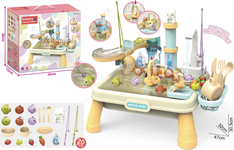 Interactive water table with pump and accessories