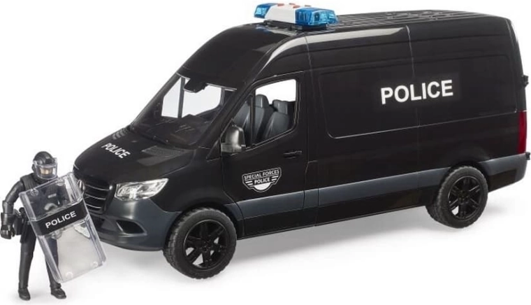 Полицейски ван Bruder Mercedes‑Benz Sprinter с боец от спецчастите