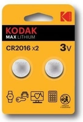 Kodak lithium coin cell batteries CR2016 3 V, 2 pcs