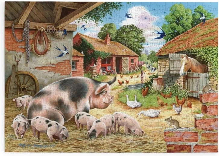 Farm Pigs Puzzle with 500 Extra-Large Pieces