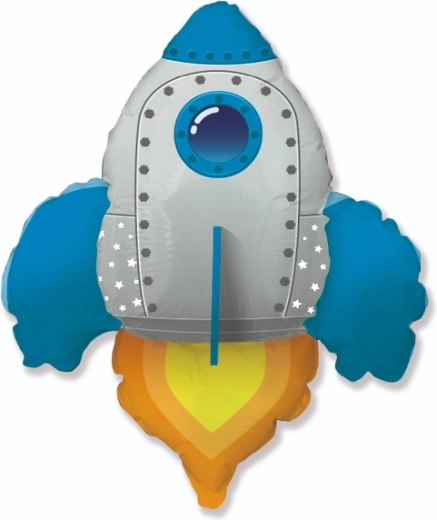 Blue Foil Rocket Balloon