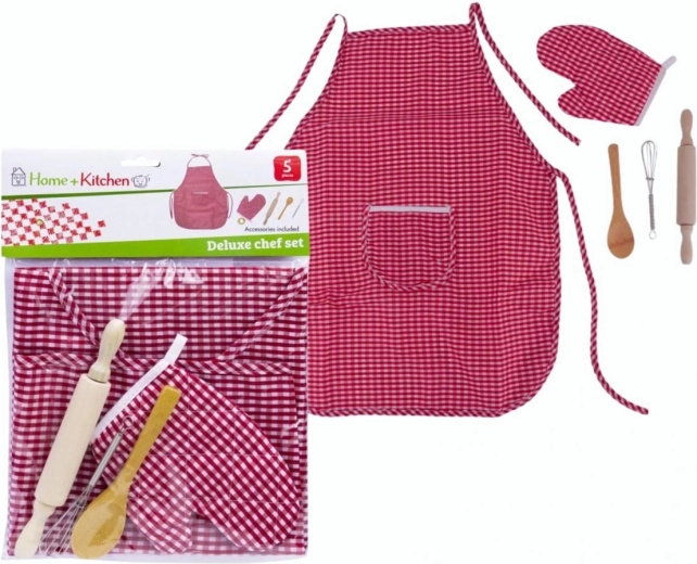 Children’s cooking set with apron and oven glove