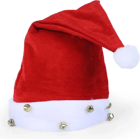 Коледна шапка с звънчета