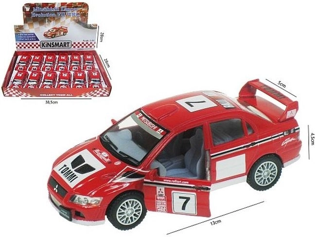 Mitsubishi Lancer Evolution VII WRC die-cast toy car model 1:36 with pull-back drive