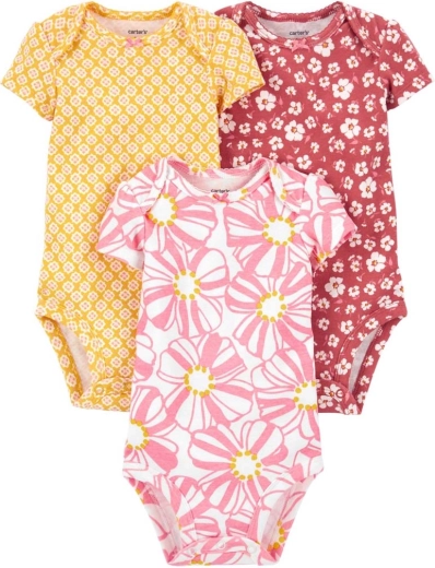 CARTER'S girls' short-sleeve bodysuits, 3 pcs – Size 56 (nb)