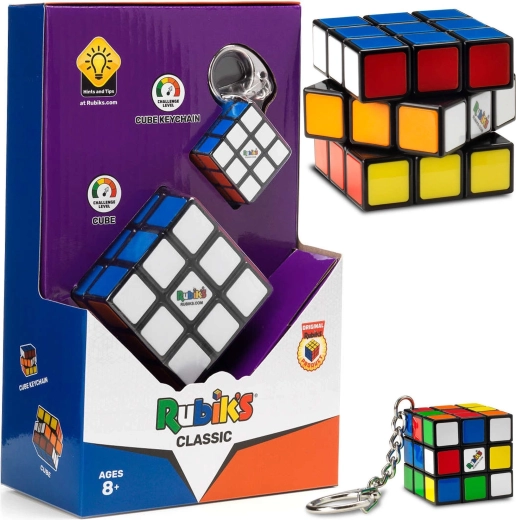 Rubik's Classic 3×3 Cube with Keychain – Damaged Packaging