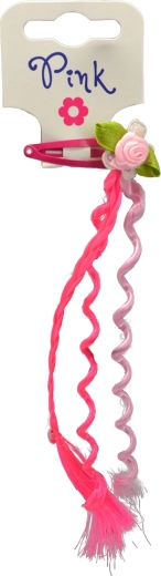 Pink Flower Hair Clip Set for Kids