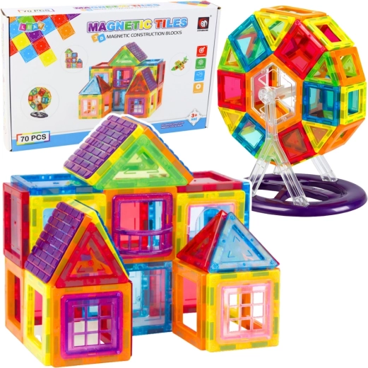 Magnetic Construction Set with 70 Pieces