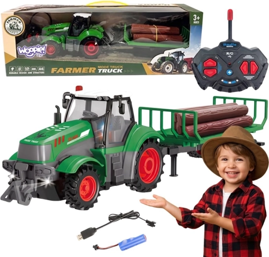 RC tractor with log trailer 1:24 WOOPIE