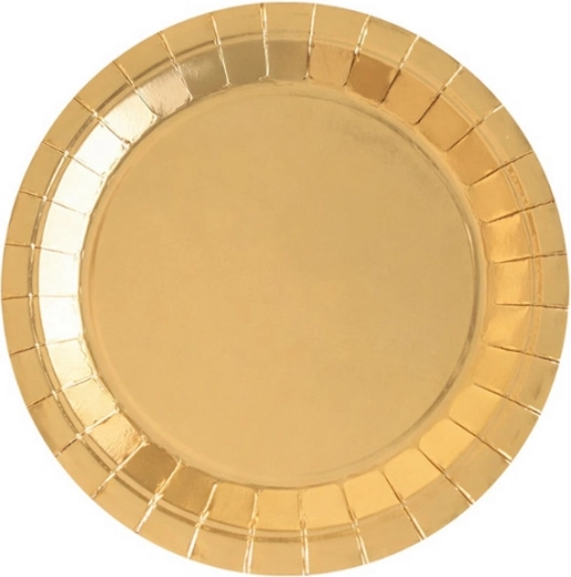 Gold-colored paper plates - 8 pcs