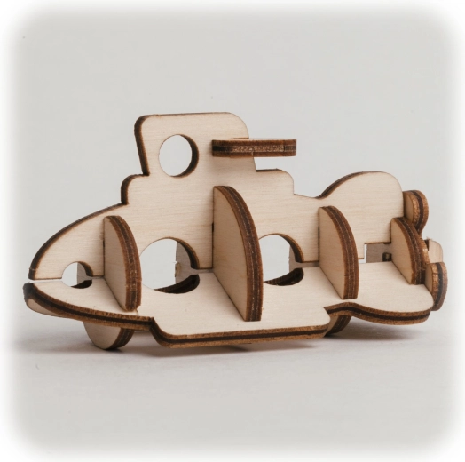CuteWood дървен 3D пъзел Подводница