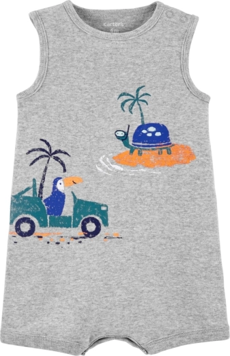 CARTER'S tropical grey summer romper for boys – Size 62
