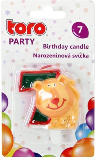 Свещ за торта цифра 7 с лъв TORO 5 см